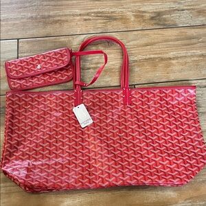 Large red “GOYARD” tote - never used
